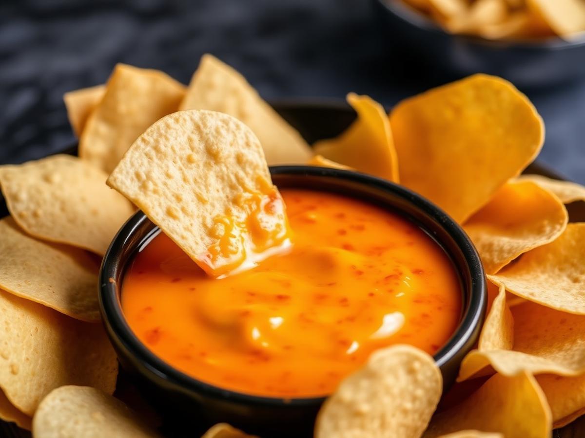 Nacho Cheese Dip with Chips — Appetizers catering in Sioux Falls by Old Orchard